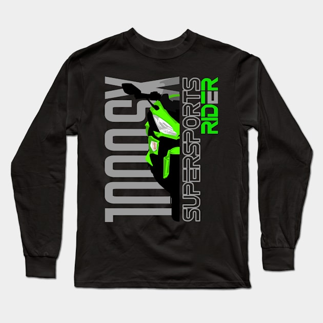 Supersports Rider Ninja 1000SX 2017 Long Sleeve T-Shirt by TwoLinerDesign